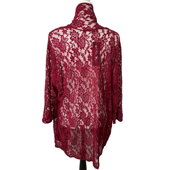 2/$30 Double Take Cardigan duster Womens Oversize Lace Open Front Topper size 3X - Picture 3 of 8